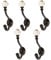 Hammer and Tongs 5X Black 30mm x 140mm Ceramic Flower Hat & Coat Hook - Cast Iron Vintage Antique Wall Mounted Hanger