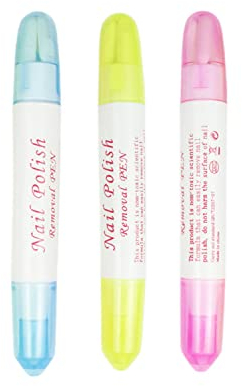 CAM2 Nagellack Entferner Stifte Korrekturstifte 3 Stück Nagellack Stift,Nagellackentferner Entfernung Stifte,Mit 9 Austauschbare Ersatzspitzen(Dieses Produkt enthält keinen Nagellackentferner)