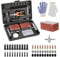 Reifen Reparatur Set Reifenreparaturset 120tlg Auto Reifen Reparaturset, mit Reifendruckmesser, Handschuhe, Flicken Satz, Autoreifen Flickzeug Pannenset, für Motorrad PKW LKW Traktor Fahrräder usw.