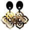 Feliss Damen Schmuck Ohrringe - Creole 60mm, marmoriertes Horn - Geschenk für Frauen Ohrstecker, hängend besondere Geschenke Creolen lange Hängeohrringe Stecker (braun)