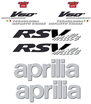 Aufkleber-Set kompatibel mit Motorrad Aprilia RSV Mille 1999, Rot