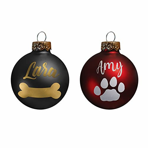 Personalisierte Weihnachtskugel für Hunde Katzen Haustiere ∅6 cm | Christbaumkugel | Personalisiertes Geschenk | Weihnachtsbaum | Tannenbaumkugel | Wunschmotiv | Glas