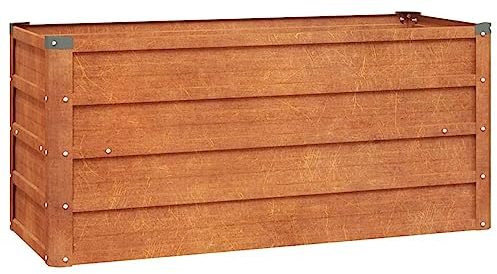 vidaXL Hochbeet, Hochbeet für Garten Balkon Terrasse, Kräuterhochbeet zum Selber Bauen, Gemüsebeet Pflanzkübel aus Metall, Grau Cortenstahl