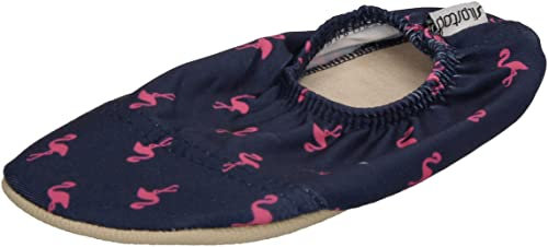 Slipstop Hausschuhe Badeschuhe ELLA Flamingos navy pink, Größe:18/20 EU