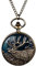 JewelryWe Taschenuhr Herren Vintage Elch Hirsch Kettenuhr mit Arabischen Ziffern Retro Analog Quarz Uhr Anhänger mit Halskette Kette für Damen Männer Bronze