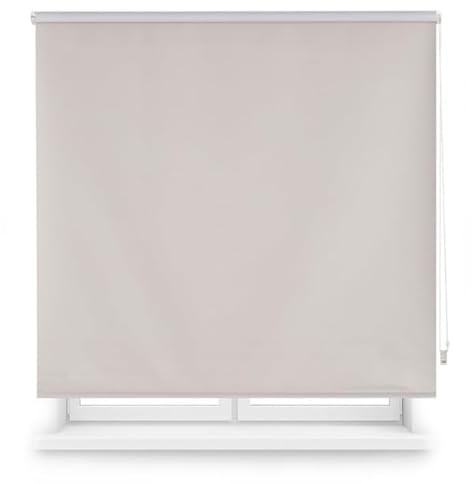 Blindecor Draco Estor Enrollable Opaco Liso, Gris Plata, 180 x 175 cm Ancho x Alto, Tamaño de la Tela 177 x 170 cm, Estores Térmicos Blackout