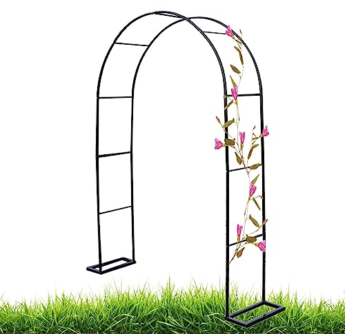 ARtsim Rosenbogen Gartenbogen Hochzeit Torbogen breit 1.2m 1.4m 1.8m 2m 2.4m 1.6m Tiefe 40cm (Color : Schwarz, Size : 180cm x 220cm)