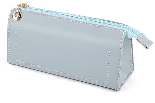 iSuperb Federmäppchen Grosse Kapazität Leinwand Stiftemäppchen Kinder Reißverschluss Mäppchen Pencil Case (Blau)