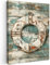 MuchoWow© Leinwand 50x70 cm Deko Schlafzimmer Aesthetic Leinwandbilder Wohnzimmer Gemälde Foto Geschenk Living Room Decoration Maritime - Boje - Rettungsring - Holz - Maritim