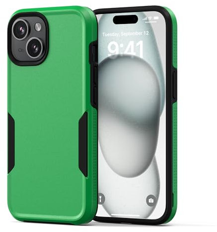 NTG【2023 New compatible for iPhone 15 Case, Heavy-Duty Tough Slim Shockproof [Military Grade Protection] Phone Case for iPhone 15 (6.1 Inch), Forest Green