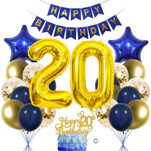 20 Geburtstag Deko Junge Mädchen Luftballon 20.geburtstag Deko Blau Gold Geburtstagsdeko 20 Jahre Mädchen Kuchen deko 20 Luftballon Gold 20 Jahre Geburtstagdeko Deko 20 Geburtstag Mädchen Junge