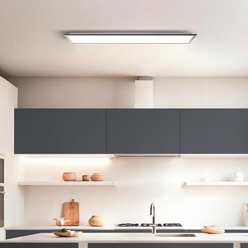 Lightbox Basic LED Aufbaupaneel | 100 x 25 cm | zeitloses Wand- & Deckenpanel mit schwarzem Rahmen & neutralweißer Lichtfarbe (4000 K) | 2700 lm | für jeden Raum | aus Aluminium/Kunststoff