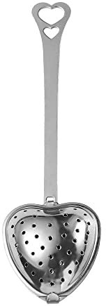 Tea Infuser for Loose Tea, Stainless Steel Heart Shaped Tea Filter with Long Handle Grip, Reusable Tea Strainer Spoon for Loose Leaf Tea