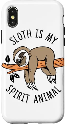 Sloth Is My Spirit Animal Cute Animal Lover Gift Lazy Sloth Case for iPhone X/XS