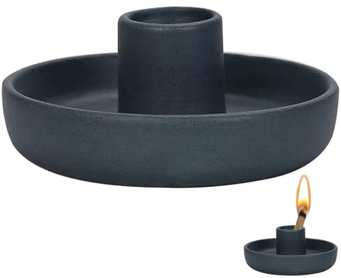 Smudge Bowl 3 in 1 Weihrauchbrennerhalter, Salbeihalter für Verbrennung, Kerzenhalter, 4,1 Zoll Keramik -Aschefänger für Meditation Yoga Room Blau
