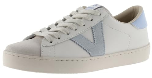 victoria Low-Top Unisex Berlin Leder & Kontrast-Teile & Spaltleder-Zehe 1126142 für Erwachsene Celeste 37