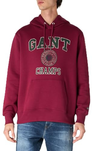 Gant Herren Front Graphic Sweat Hoodie Kapuzenpullover, Rich Wine, 3XL EU