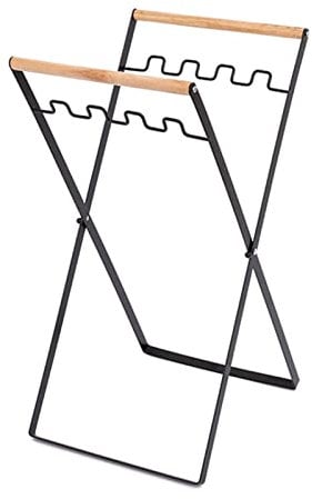 Sluffs Cadre de Support de Sac Poubelle Portable, Support de Sac Poubelle Pliable, Support en métal, Support de Sac Poubelle Pliable pour Cuisine, Jardin, buanderie, Cour, Camping (Schwarz)