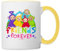 Spreadshirt Les Télétubbies Design Mignon Friends Forever Mug Bicolore, taille unique, blanc/jaune
