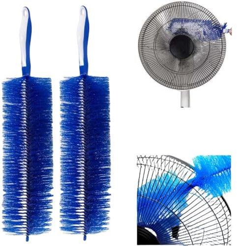 EHOTER Flexible Fan Dusting Brush 2024 Non-Disassembly Fan Cleaning Brush Bendable Fan Cleaner Dust Brush Cobweb Corner Brush Microfiber Duster for Sewer Screen Window Blinds Gaps (Blue*2)