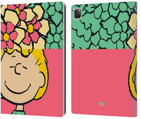 Head Case Designs Licenza Ufficiale Peanuts Sally Fiori metà E Risate Custodia Portafoglio in Pelle Compatibile con Apple iPad PRO 13 M4 2024