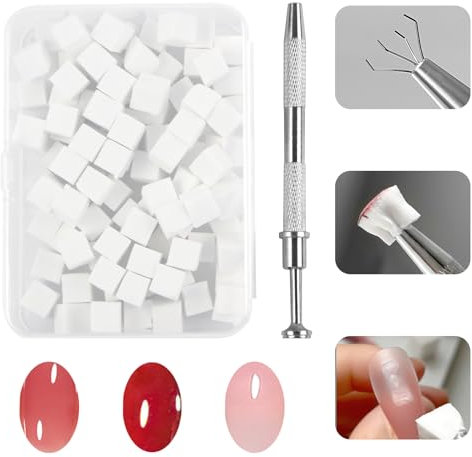 100 Pcs Nail Sponges for Ombre with Metal Grabbe, Nail Art Tools for Gradient Nail Designs, Sponge Brush for Aura Nails, Ideal for Professional and DIY Nail Art