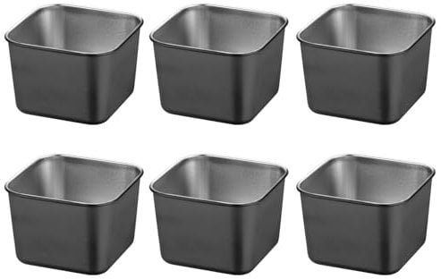 Ramekins Set of 6, 200ML/7oz Stainless Steel Dipping Bowls Sauce Cups Ramekins Soufflé Dishes Baking Dish Sauce Dish Appetizer Plates - Black