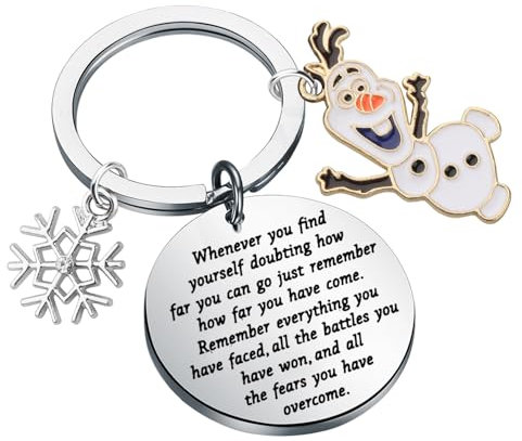 KUIYAI Schlüsselanhänger, Motiv: berühmter Cartoon-inspirierter Schneemann, Geschenk, Cartoon-Liebhaber, Olaf-Merchandise-Artikel, Wheneverolaf, S