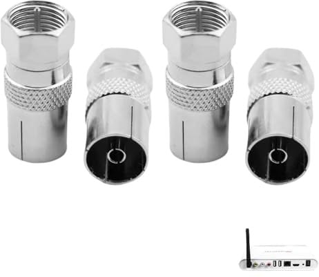 couduan 4PCS TV Aerial Connector F Male to TV Female,Aerial Connectors,TV Aerial Adapter,Satellite Cable Connectors