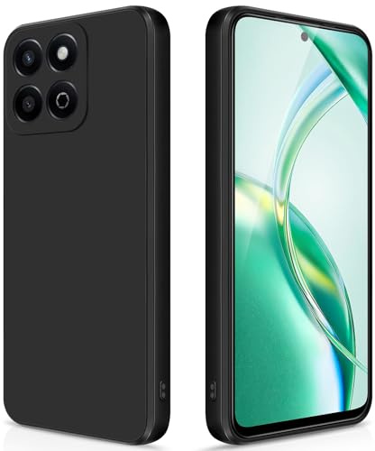 GiiYoon Cover per Honor 200 Smart 5G Custodia in Silicone, Custodia Antiurto Case Sottile in Silicone TPU con Strato Interno in Fibra e Protezione della Fotocamera, Nero