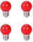 Tynmoel 4X E27 3W 6 SMD LED Energiesparlampe Globe Light Lampe AC 110-240V, Rot