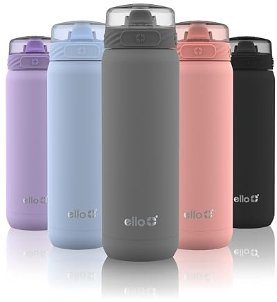 SZTVECFW Vacuum Insulated Stainless Steel Water Bottle with Anti-Microbial Silicone Straw, 22 oz(E)