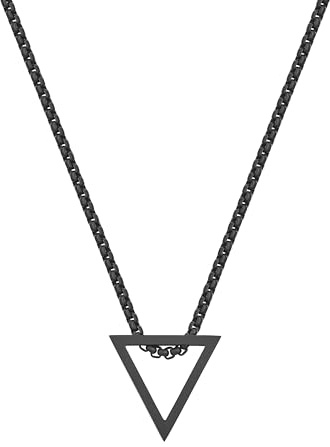 Dustill Dreieckige Halskette für Herren | Invertiertes Design | Matt-Schwarzer Edelstahl | Minimalistisch | Geometrisch | 60 cm | 2,5 mm (Dreieck-invertiert-schwarz)