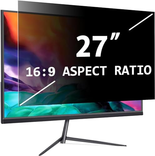 DBDDZD Einfach Abnehmbarer Computer-Sichtschutzfilter, kompatibler iMac-Monitor, rahmenloser Monitor, Seitenverhältnis 27 Inch 16:9, Anti-Glare Blue Light Privacy Shield