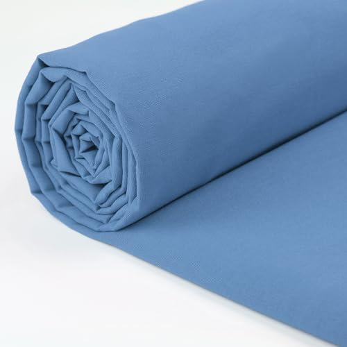 A-Express 100% Baumwollstoff - 150 cm (60 Zoll) Breit – Uni Baumwoll stoff Meterware - Ideal für Patchwork, Nähen, Vorhang, Futter, Bettwäsche, Schneiderei, Kissenbezüge - Himmelblau 1 Meter