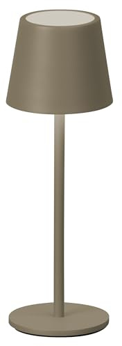 easy! BY FHL FH Lighting ROXI LED Akku Tischleuchte – Dimmbar, IP54 Outdoor & Indoor, USB-C Ladung, Mobile Design für Camping, Balkon, Terrasse, Garten, Indoor (Dark-greige)