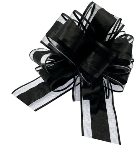 Oblique Unique® Geschenk Schleife mit Geschenkband Matt für Geschenke Tüten Zuckertüten zum Basteln Dekorieren Verzieren - Farbe wählbar (Schwarz)