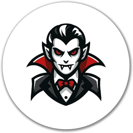 Huuraa Aufkleber Vampir Fabelwesen Geschenk | Dekoaufkleber 10cm rund Sticker Geschenkidee Dekoausticker