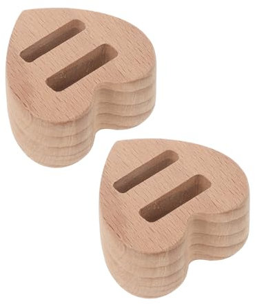 Homoyoyo Herzförmiger Ringständer Aus Unbehandeltem Holz Mit Doppelrille Schmuckdisplay 2 Stück Kompakt Und Vielseitig Für Verlobungsringe Und Accessoires