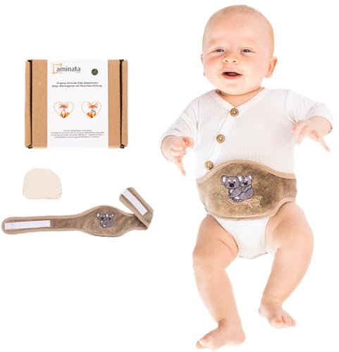 Baby Wärmekissen - Wärmegürtel Kirschkerne - Kirschkernkissen für Babys & Kleinkinder - Körnerkissen bei Bauchweh & Blähungen - Geschenk zur Geburt & Taufe - Koala