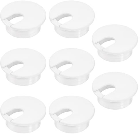 Classicseali 8 pasacables para escritorio, pasacables redondos de plástico blanco, salida de cable para mesa de oficina, escritorios, encimeras de oficina, 38 mm