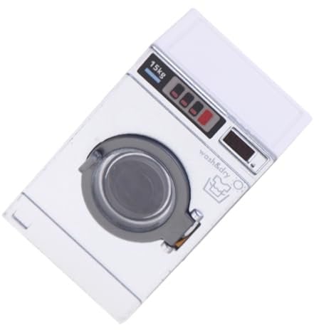 CVUTOVO Mini Washing Machine Toy for Dollhouse Realistic Washer Dryer for Boys and Girls Pretend Play