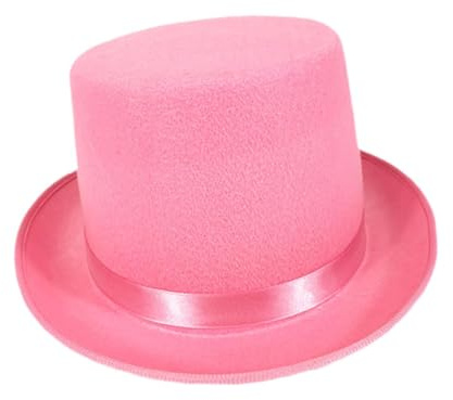 YEJBBUC Chapeau haut-de-forme plat Funky Magicien pour scène, spectacle, discothèque, festival, rose