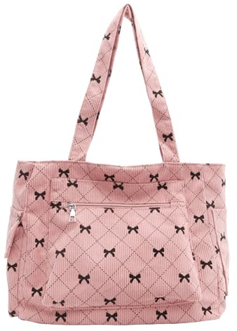 BACH AND BOUJEE Bow Tote Bag Damen Große Umhängetasche Bow Geldbörse Taschen Reißverschluss für Reisen Arbeit