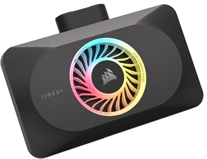 CORSAIR XG3 RGB HYBRID GPU Water Block – Hybrid Custom Cooling – Compatible with 5080, 5070 Ti, & 5070 GPUs – 18 Addressable RGB LEDs – iCUE LINK Connectivity – Built-in Temperature Sensor – Black