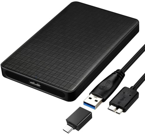 EasyULT USB 3.0 Hard Drive Enclosure, 5Gbps SSD Enclosure for 9.5mm & 7mm 2.5 SATA I/II/III HDD SSD, MacBook, with OTG Adapter, Support UASP SATA III | for 9.5mm & 7mm 2.5 SATA I/II/III HDD SSD, MacBook, with OTG Adapter, Support UASP SATA III