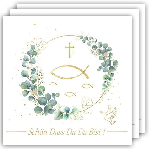 40 Stück Servietten,33x33 cm Servietten Schön,Einweg-Partyservietten,Bist Papierservietten,Cocktailservietten für Kommunion Hochzeit Taufe Geburtstag