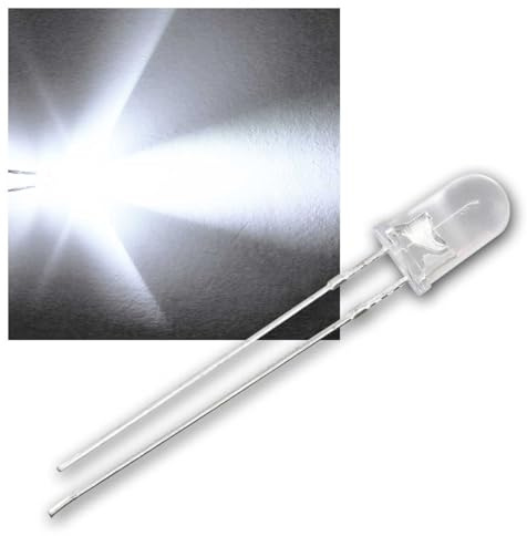 world-trading-net - 50 LEDs 5mm wasserklar weiß Typ WTN-5-19000pw, Leuchtdiode, bedrahtet, Diode leuchtend, als Bauteil
