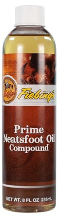 Fiebing's Prime Neatsfoot Oil 8 oz - Leather Conditioner & Preservative with Synthetic & Natural Animal Oil - Waterproof, Soften, Restore, & Strengthen Leathercraft Shoe, Boot, Saddle, Couch, Purse