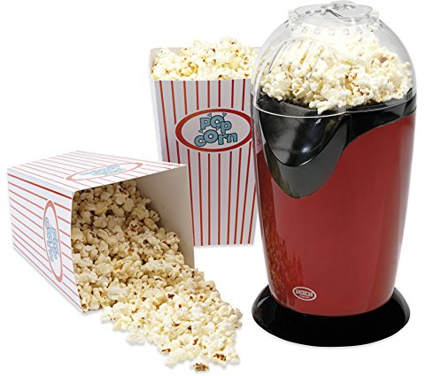 American Originals EK0493 Healthy Fat-Free Electric Hot Air Popcorn Maker, 1200 W, Red